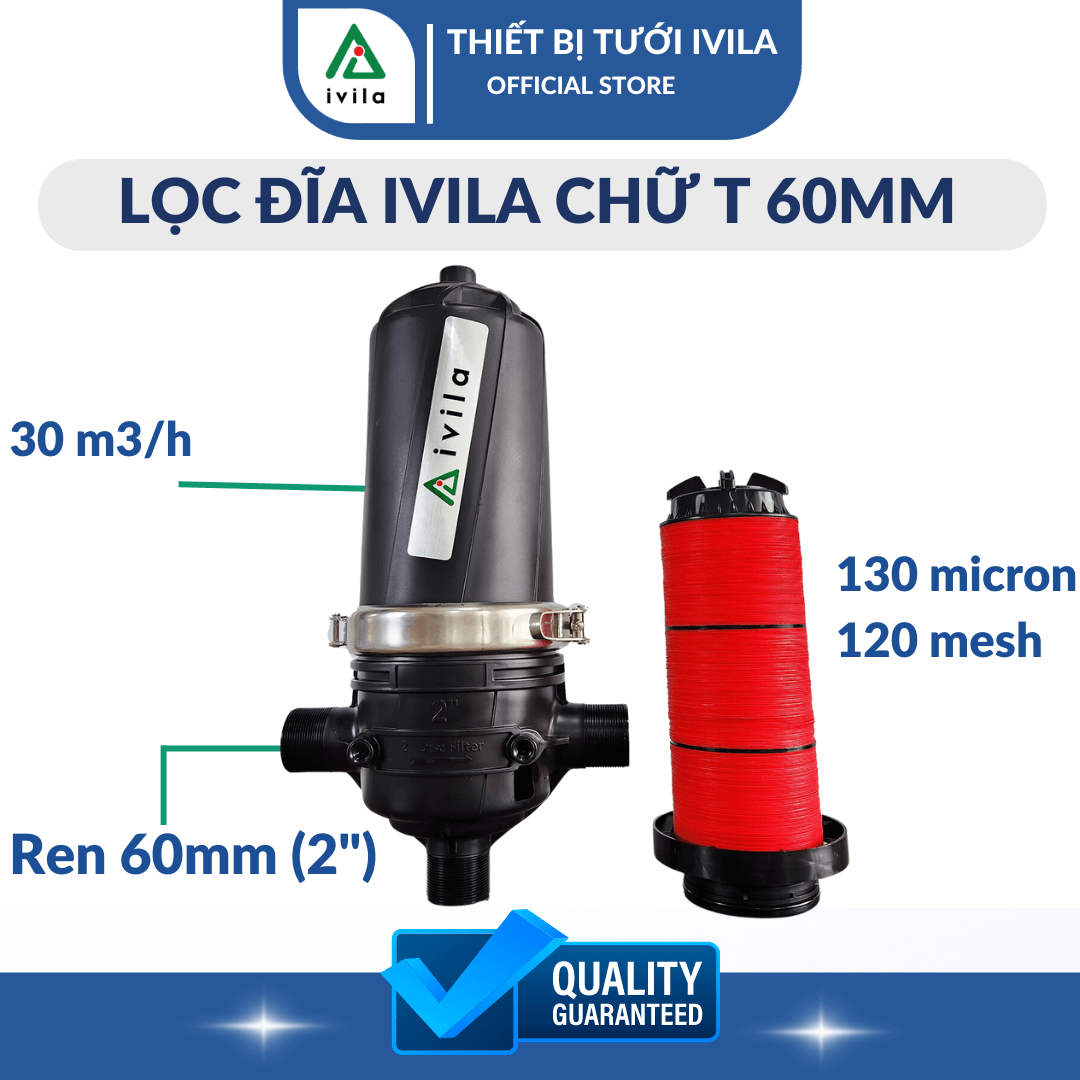 Lọc đĩa chữ T . Bộ lọc đĩa chữ T IVILA phi 60mm