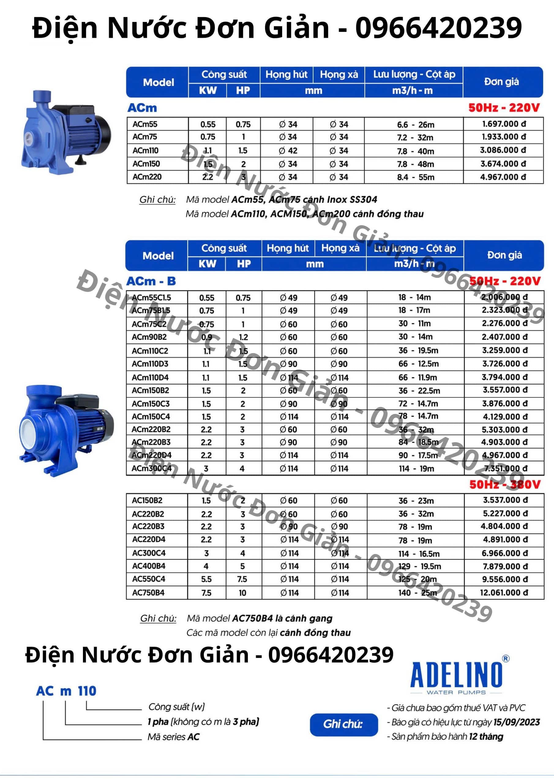 Cập nhật bảng giá máy bơm lưu lượng 3 pha 380V Adelino mới nhất tại Gia Lai – Tư vấn chọn bơm, thi công tận nơi, phù hợp cho tưới tiêu nông nghiệp và ao hồ chăn nuôi.